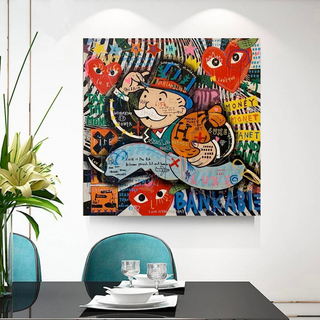 Love Heart Monopoly Making Money Canvas Wall Art-Wall Posters