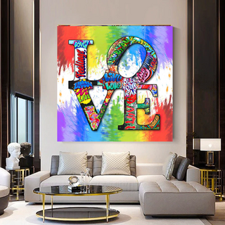 Love Rainbow Graffiti Canvas Wall Art-Wall Posters