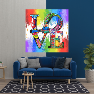 Love Rainbow Graffiti Canvas Wall Art-Wall Posters