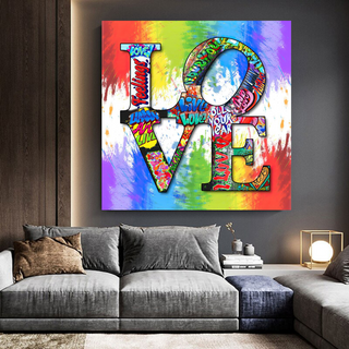 Love Rainbow Graffiti Canvas Wall Art-Wall Posters