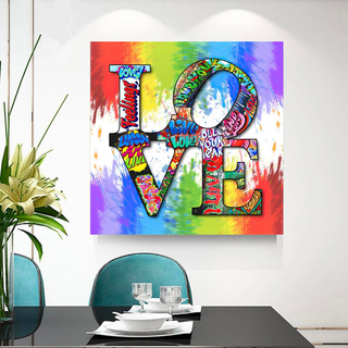 Love Rainbow Graffiti Canvas Wall Art-Wall Posters