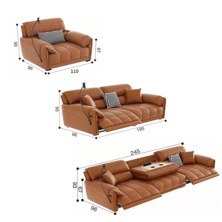 Loveseat Italian Genuine Leather Recliner Sofa-Sofa Set