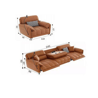 Loveseat Italian Genuine Leather Recliner Sofa-Sofa Set