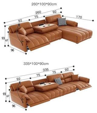 Loveseat Italian Genuine Leather Recliner Sofa-Sofa Set