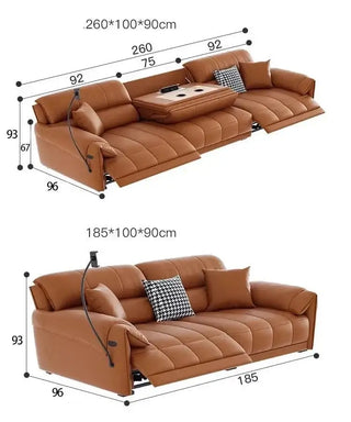 Loveseat Italian Genuine Leather Recliner Sofa-Sofa Set