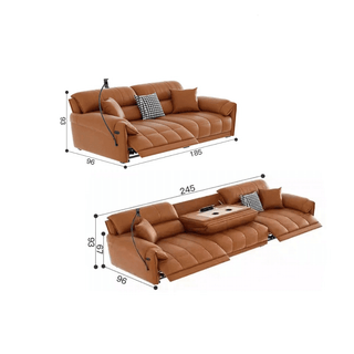 Loveseat Italian Genuine Leather Recliner Sofa-Sofa Set