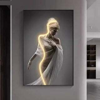Luminous LED Girl Abstract Art Wall Lamp-LED Wall Art