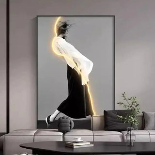 Luminous LED Girl Abstract Art Wall Lamp-LED Wall Art