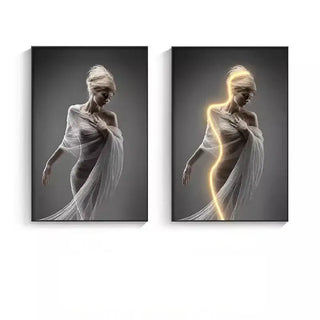 Luminous LED Girl Abstract Art Wall Lamp-LED Wall Art