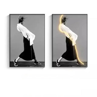 Luminous LED Girl Abstract Art Wall Lamp-LED Wall Art