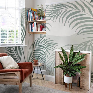 Lush Green Tropical Vibe Mural Wallpaper-Flower & Leaf Wallpaper