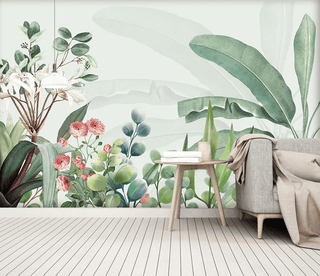 Lush Greens Tropical Wallpaper Murals: Bring Tropics Home-Flower & Leaf Wallpaper