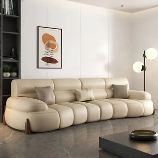 Luxury Cow Hide Leather Sectional Sofa Set-Sofa Set