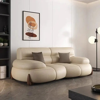 Luxury Cow Hide Leather Sectional Sofa Set-Sofa Set