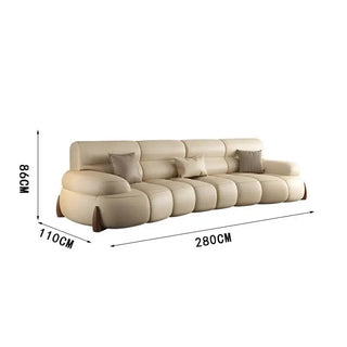 Luxury Cow Hide Leather Sectional Sofa Set-Sofa Set