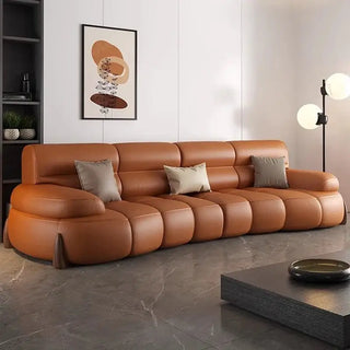 Luxury Cow Hide Leather Sectional Sofa Set-Sofa Set