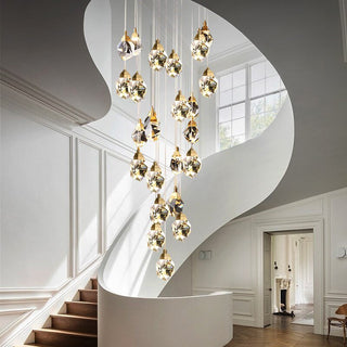 Luxury Crystal Staircase Chandelier with LED Lights-Staircase Chandeliers