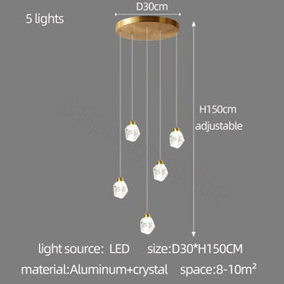 Luxury Crystal Staircase Chandelier with LED Lights-Staircase Chandeliers