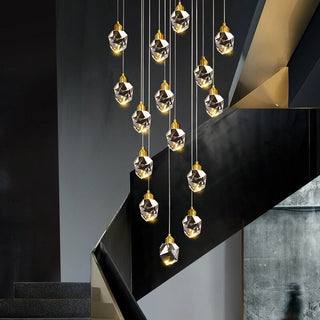 Luxury Crystal Staircase Chandelier with LED Lights-Staircase Chandeliers