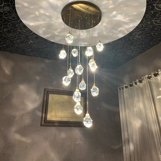 Luxury Crystal Staircase Chandelier with LED Lights-Staircase Chandeliers