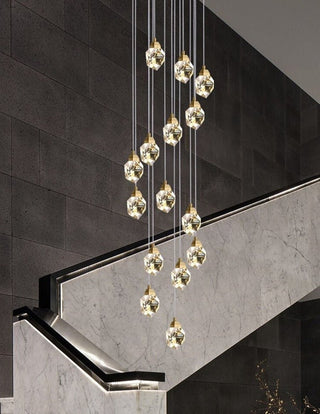 Luxury Crystal Staircase Chandelier with LED Lights-Staircase Chandeliers