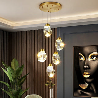 Luxury Crystal Staircase Chandelier with LED Lights-Staircase Chandeliers