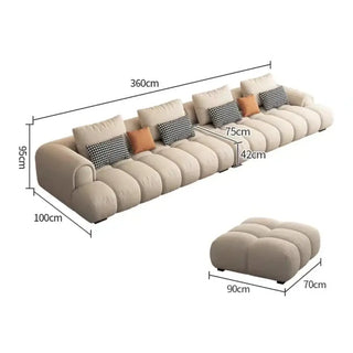 Luxury Sectional Calf Leather Sofa Cama Chaise Sofa Set-Sofa Set