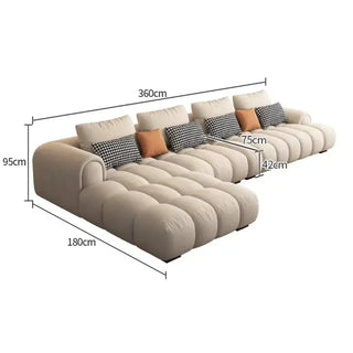Luxury Sectional Calf Leather Sofa Cama Chaise Sofa Set-Sofa Set