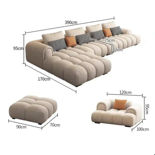 Luxury Sectional Calf Leather Sofa Cama Chaise Sofa Set-Sofa Set