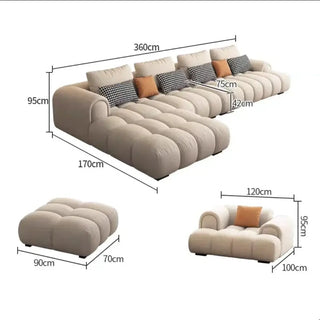 Luxury Sectional Calf Leather Sofa Cama Chaise Sofa Set-Sofa Set