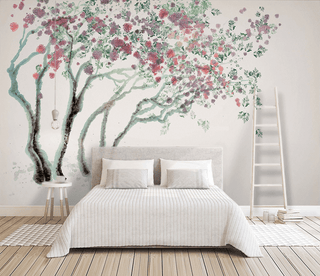 Magnolia Traditional Design: Tree Art Wallpaper Mural-Trees Wallpaper