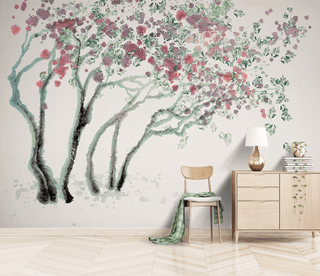 Magnolia Traditional Design: Tree Art Wallpaper Mural-Trees Wallpaper