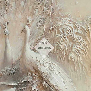 Majestic Peacock 3D Relief Wallpaper-Geometric Shapes Wallpaper