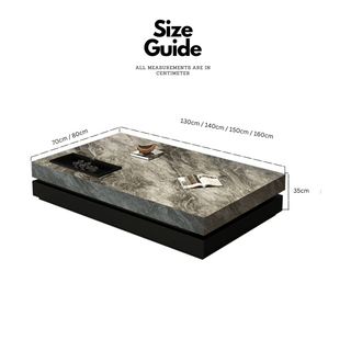 Marble Gloss Rectangular Coffee Table-Coffee Table