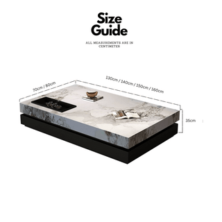 Marble Gloss Rectangular Coffee Table-Coffee Table