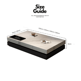 Marble Gloss Rectangular Coffee Table-Coffee Table