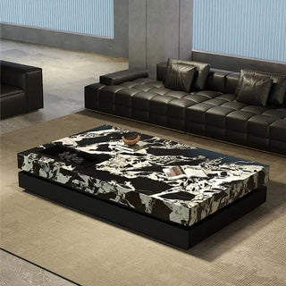 Marble Gloss Rectangular Coffee Table-Coffee Table