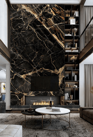 Marble Wallpaper Murals - Black Beauty Stone-Marble Design Wallpaper