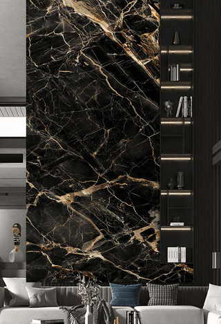Marble Wallpaper Murals - Black Beauty Stone-Marble Design Wallpaper