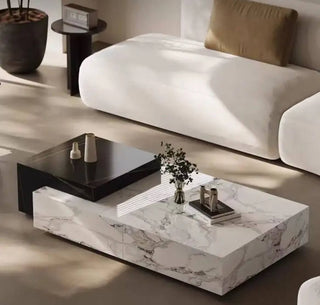 Marble rectangular luxury stone coffee table-Coffee Table