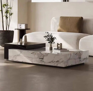 Marble rectangular luxury stone coffee table-Coffee Table