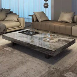 Marble rectangular stone coffee table-Coffee Table
