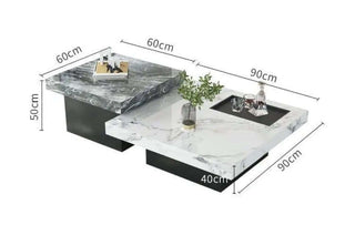 Marble square luxury stone coffee table-Coffee Table