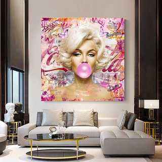 Marilyn Bubble Gum Canvas Wall Art: Exquisite Décor-Marilyn Monroe Art