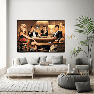 Marilyn, Elvis and James Dean Canvas Art: Poker-Marilyn Monroe Art