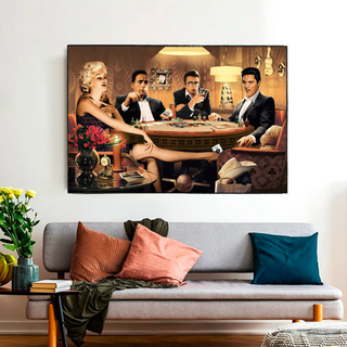 Marilyn, Elvis and James Dean Canvas Art: Poker-Marilyn Monroe Art