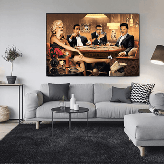 Marilyn, Elvis and James Dean Canvas Art: Poker-Marilyn Monroe Art