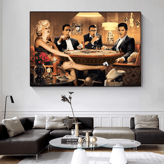 Marilyn, Elvis and James Dean Canvas Art: Poker-Marilyn Monroe Art