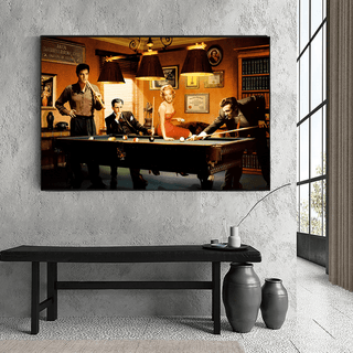 Marilyn, Elvis and James Dean Canvas Art: Snooker-Marilyn Monroe Art