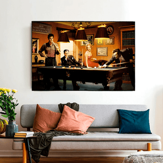 Marilyn, Elvis and James Dean Canvas Art: Snooker-Marilyn Monroe Art